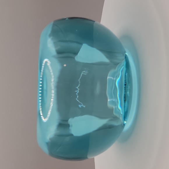 Teal Glass Tea Light Candle Holder - Picture 6 of 8